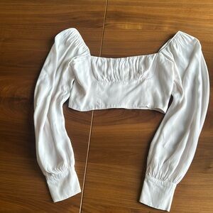 Cropped pastel pink blouse